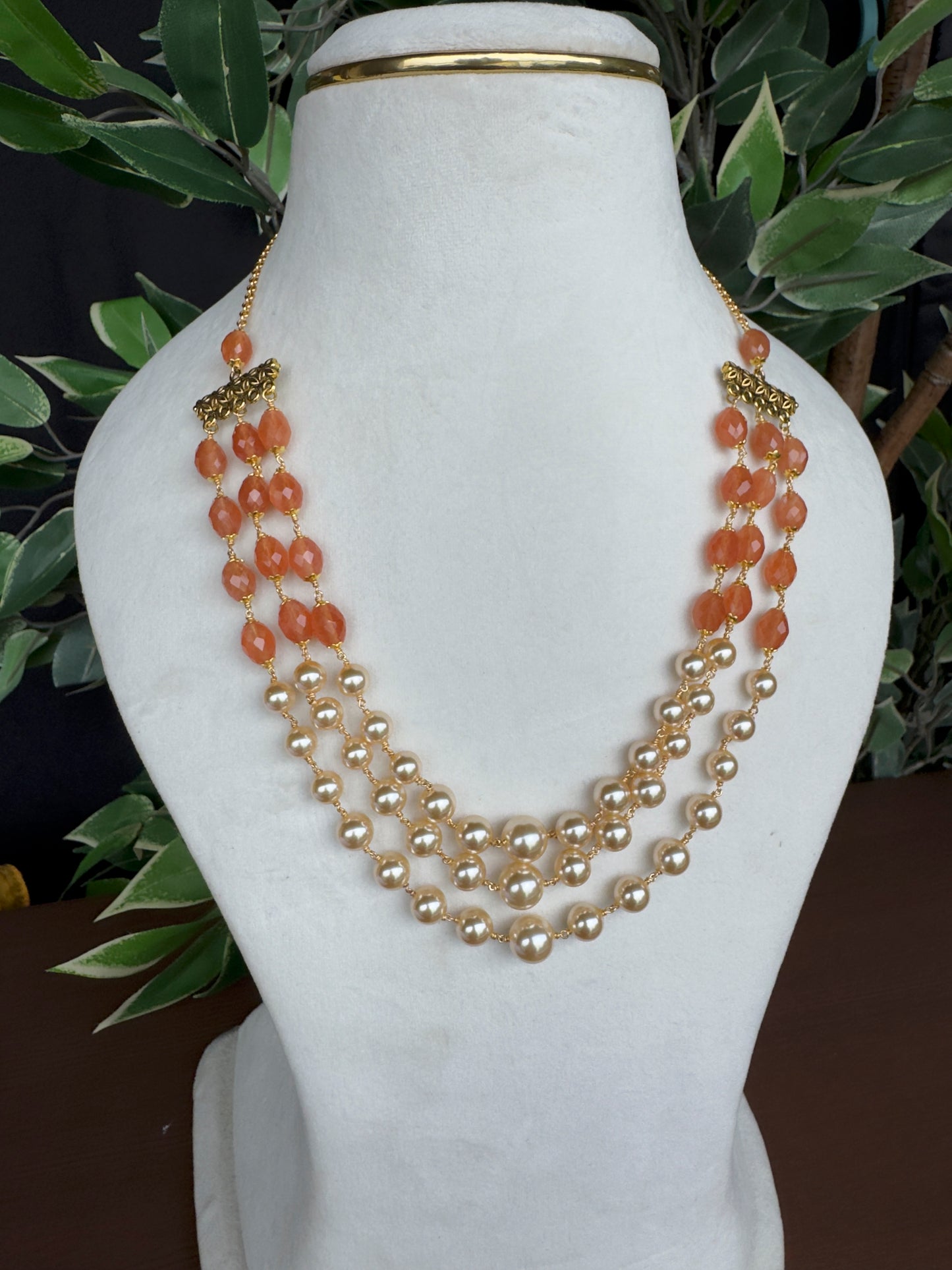 SWAROVSKI PEARL ANTIC BEADS MALA ( product code-038)