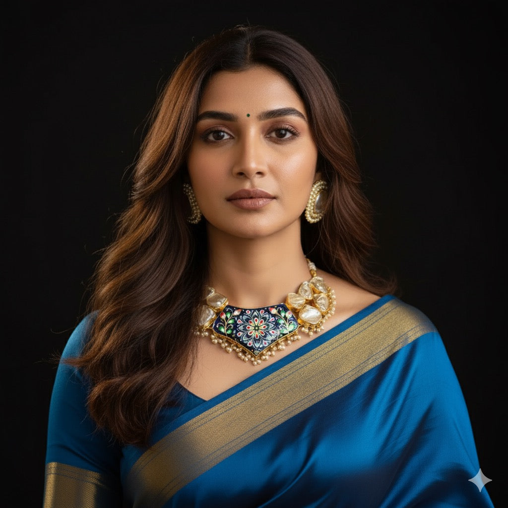 MOP MEENAKARI PENDENT NECKLACE SET(product code-017)