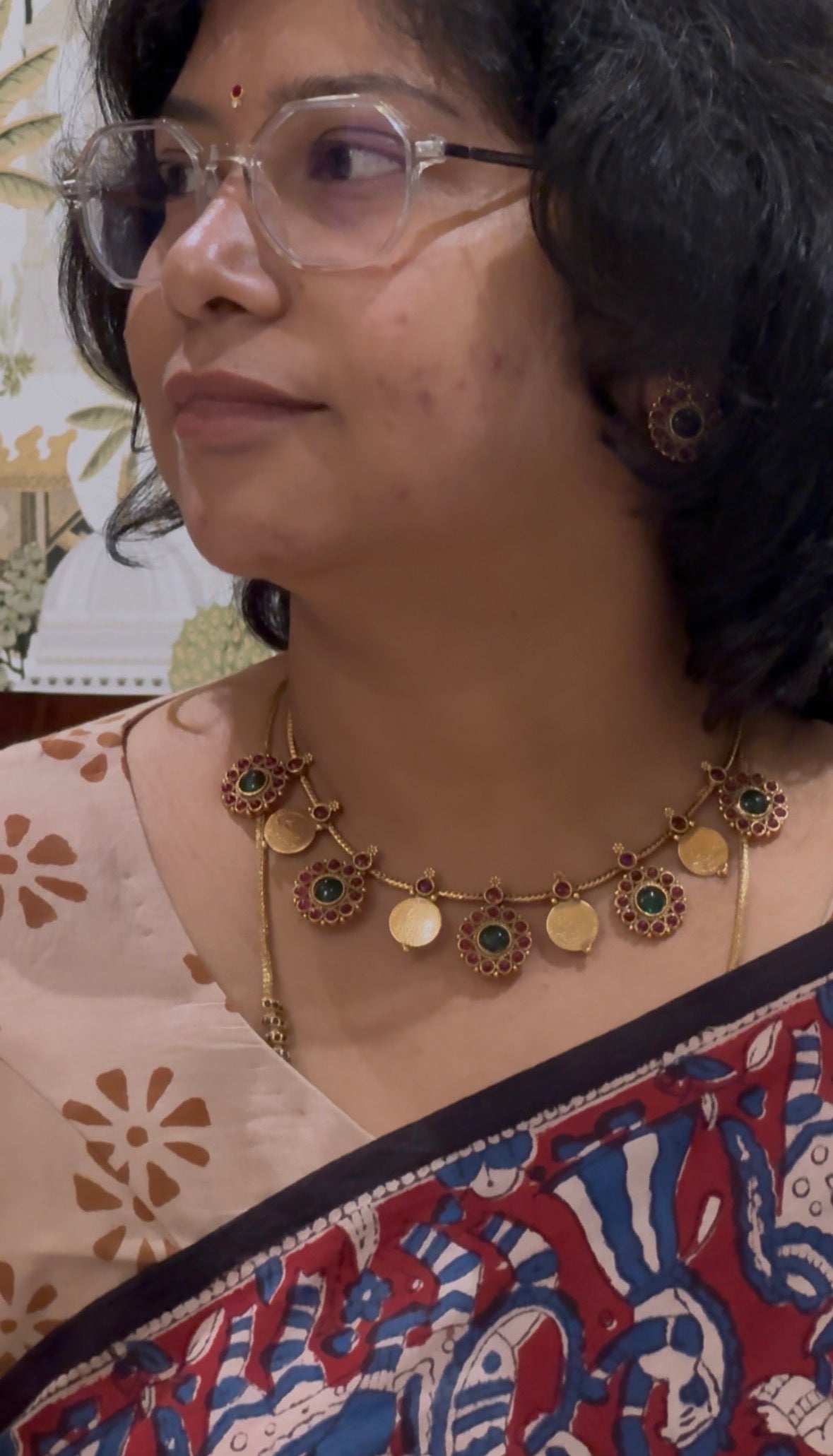 ANTIQUE KASU KEMP NECKLACE SET(product code-089)