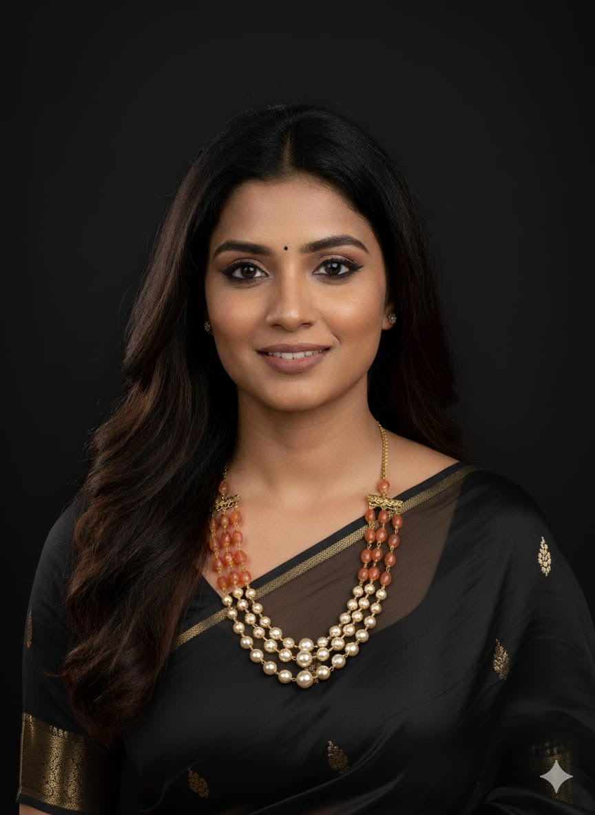 SWAROVSKI PEARL ANTIC BEADS MALA ( product code-038)