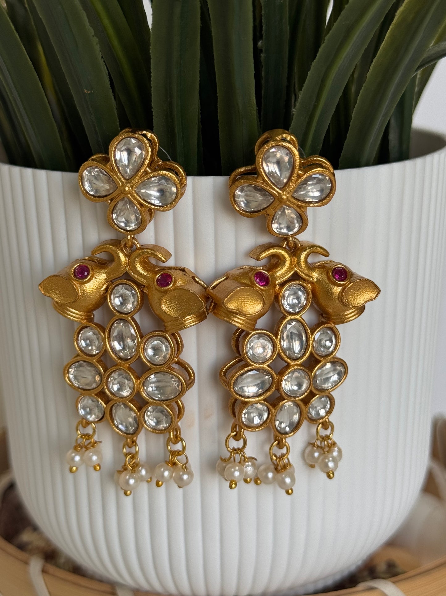 ELEPHANT KUNDAN NECKLACE SET (product code 005)