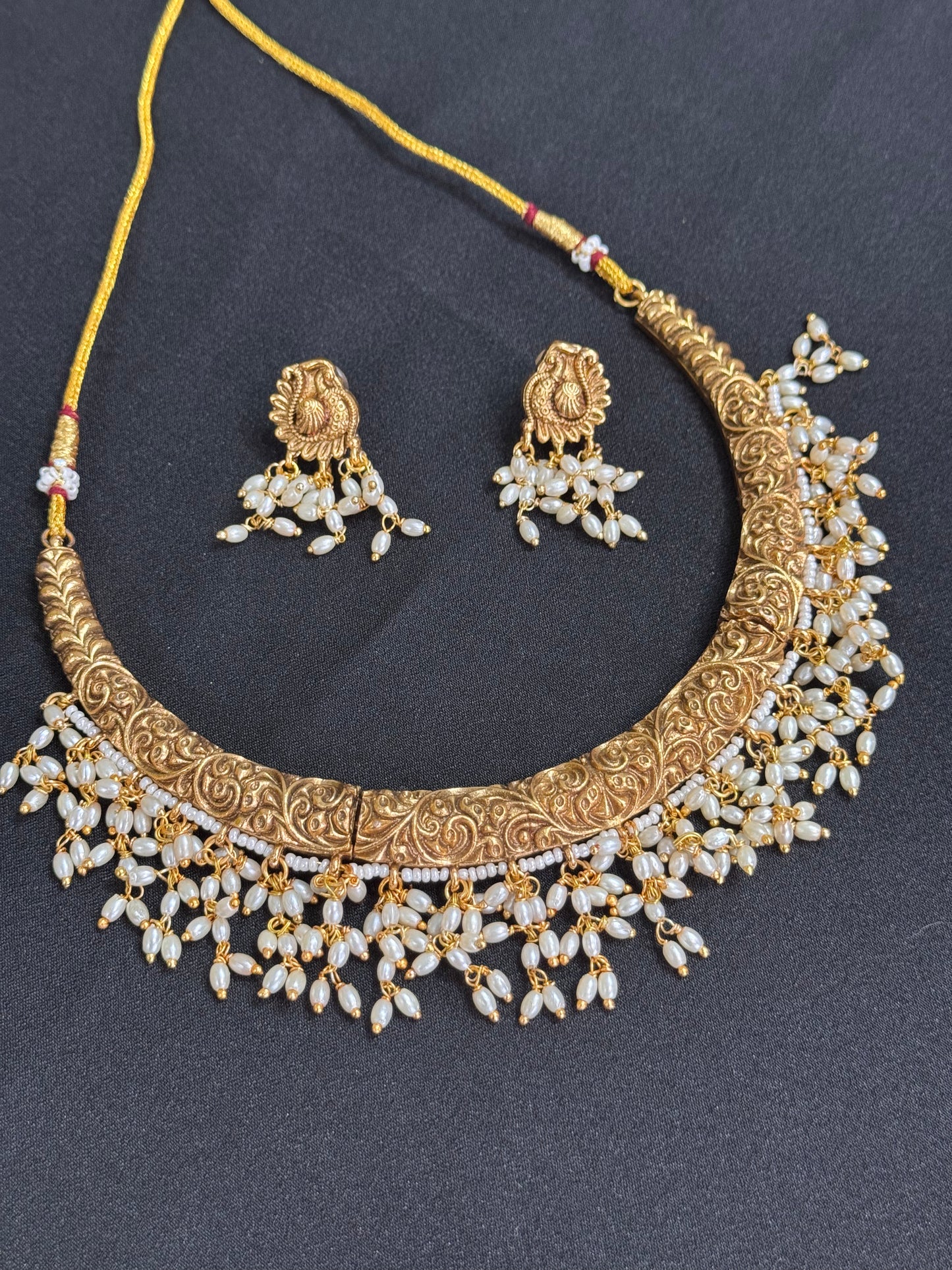PEARL  KANTI NECKLACE SET (product code-041)