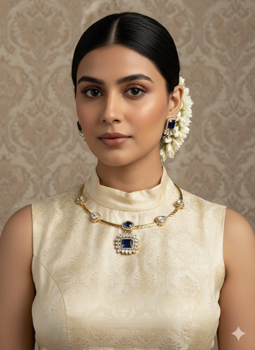 BLUE STONE KANTI SET (product code-029)
