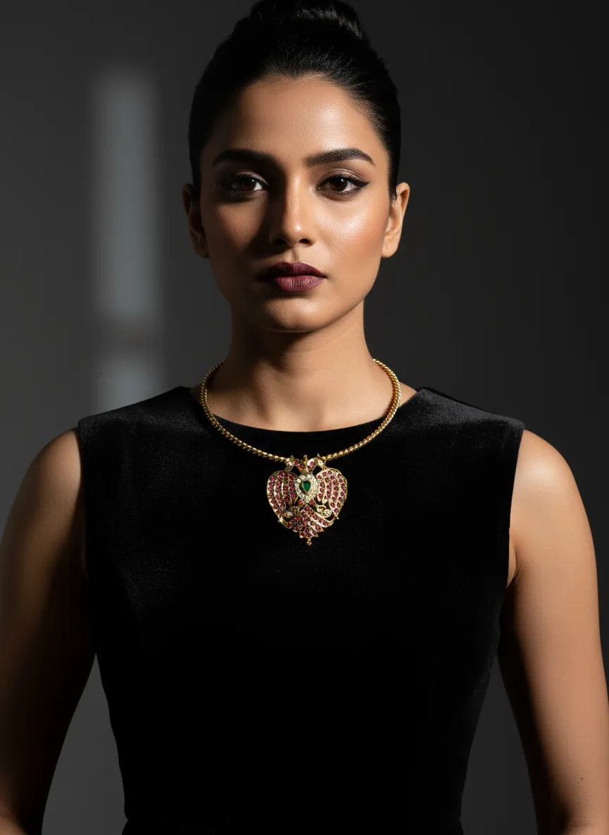PANCHALOHA GANDABERUNDA KANTI NECKLACE ( product code-015)