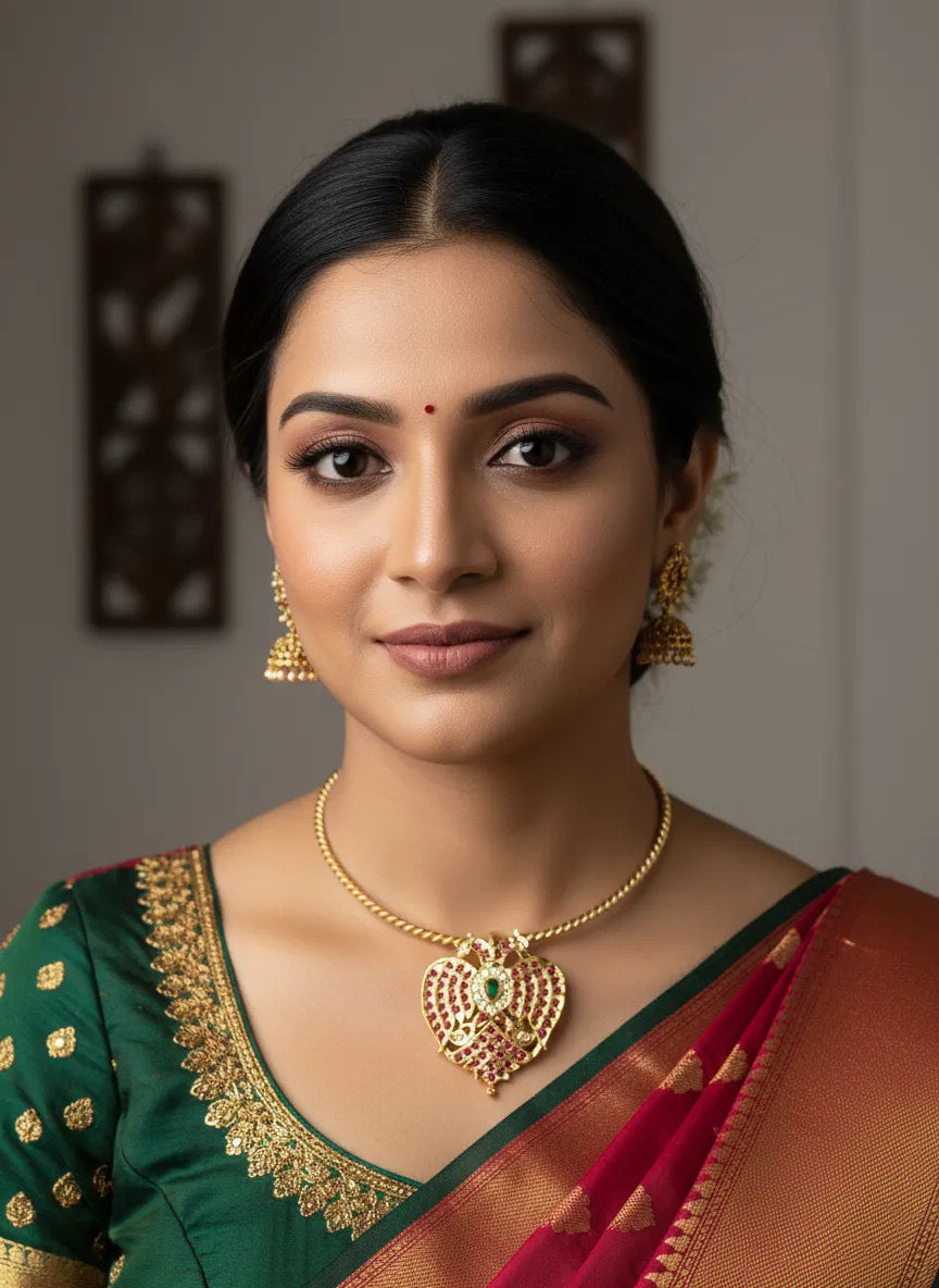PANCHALOHA GANDABERUNDA KANTI NECKLACE ( product code-015)
