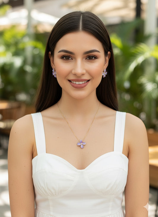 LAVENDER COLOUR PENDENT SET(product code-069)