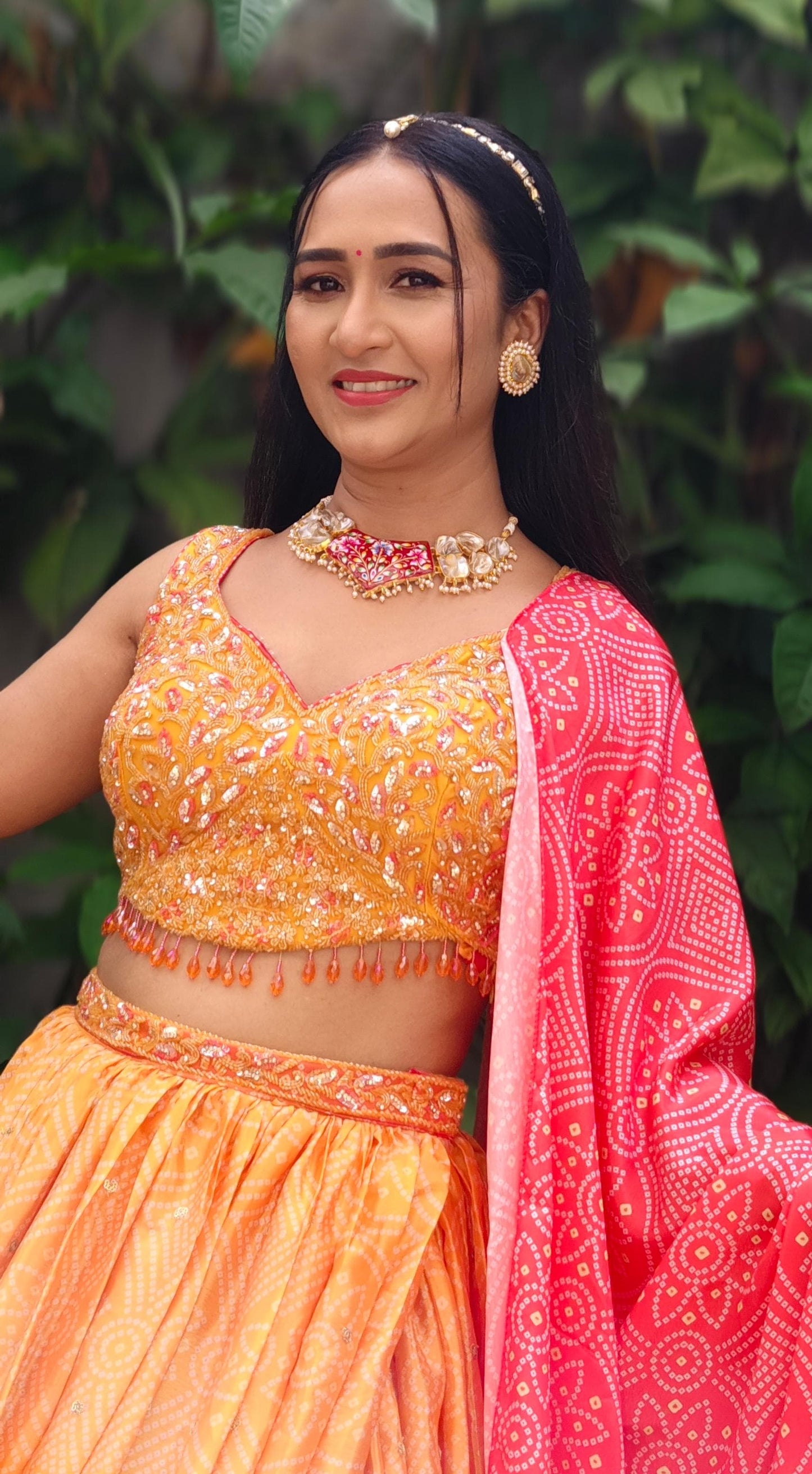 MOP MEENAKARI  PENDENT NECKLACE SET(product code-017)